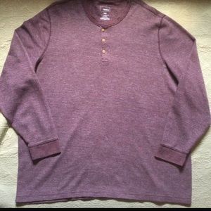 Men’s thermal long sleeve Henley shirt